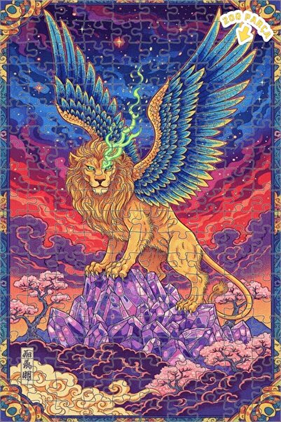 Teona Ahşap لغز فني من كريستال ماونتن على شكل أسد مجنح 200 قطعة 25x35