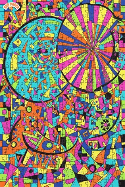 Teona Ahşap ألغاز خشبية ملونة بأنماط هندسية بمظهر الزيت الملون مع إطار مزدوج ...