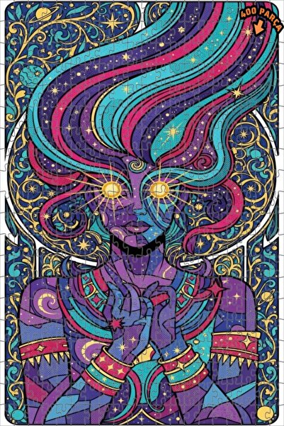 Teona Ahşap لغز خشبي بإطار مزدوج الطبقات بمظهر نسائي فلكي كوني 400 قطعة 35×35