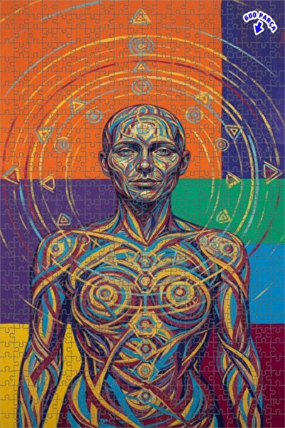 Teona Ahşap لوحة فنية حديثة بمظهر الزيتية لشخصية الرجل الطاقة، لغز خشبي بإطار...