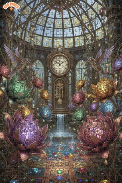 Teona Ahşap لغز خشبي على شكل برج ساعة ستيمبانك مع إطار مزدوج الطابق 500 قطعة ...