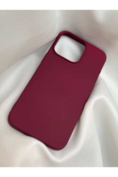 lotusbybuket غطاء سيليكون بلون الكرز متوافق مع آيفون 16 برو (للموديلات الأخرى...