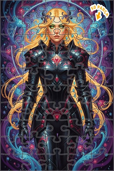 Teona Ahşap لغز خشبي مؤطر بطبقتين بمظهر لوحة زيتية لملكة المحارب المدرعة 50 ق...