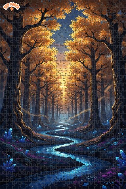 Teona Ahşap لغز خشبي مؤطر بطبقتين بمظهر لوحة زيتية لجناح الغابة الساحرة 500 ق...