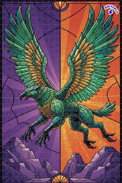 Teona Ahşap لغز خشبي مؤطر بطبقتين من ميستيك جريفين آرت 600 قطعة 50x35