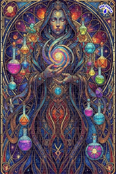 Teona Ahşap لغز خشبي مؤطر بطبقتين من الفن الكوني السحري 600 قطعة 50x35