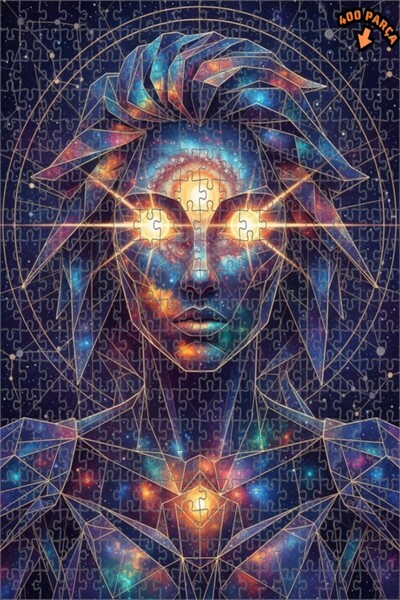 Teona Ahşap لغز خشبي بإطار مزدوج الطبقات من فن هندسة الوجه للطاقة الكونية 400...