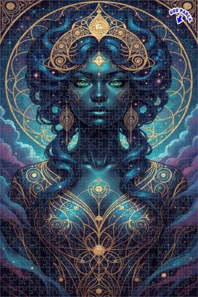 Teona Ahşap لغز خشبي بإطار مزدوج الطبقات بمظهر لوحة زيتية لامرأة كونية غامضة ...