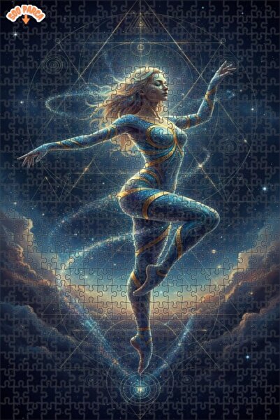 Teona Ahşap لغز خشبي بإطار مزدوج الطبقات بمظهر راقص فضائي 500 قطعة 50×30