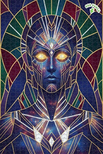 Teona Ahşap لوحة فنية خشبية مزدوجة الطبقات على شكل وجه فلكي 800 قطعة 70x50