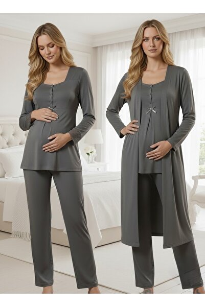 Lohussa Set de pijamale pentru maternitate, cu mâneci lungi, cu design specia...