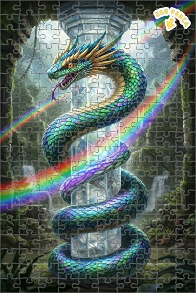 Teona Ahşap برج الأفعى السحرية الغامضة، لغز خشبي بإطار ذو طابقين بمظهر لوحة ز...