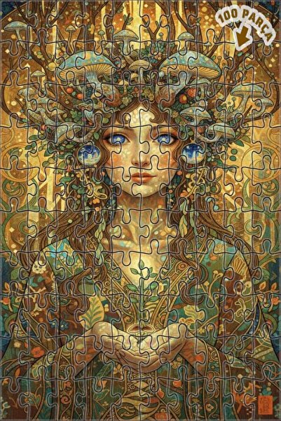 Teona Ahşap لغز فني بمظهر لوحة زيتية لجنية الغابة 100 قطعة 25×25