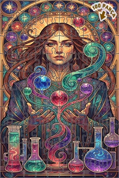 Teona Ahşap لغز خشبي مؤطر بطبقتين بمظهر فني مائي لامرأة علمية غامضة 100 قطعة ...