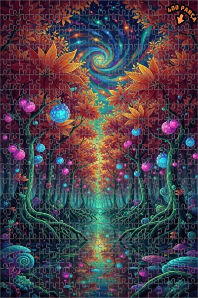 Teona Ahşap لغز خشبي مؤطر بطبقتين مستوحى من الغابة السحرية 400 قطعة 35x35