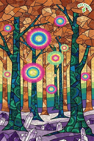 Teona Ahşap لغز خشبي بإطار من طابقين من الفن الحديث على شكل غابة كريستالية مل...