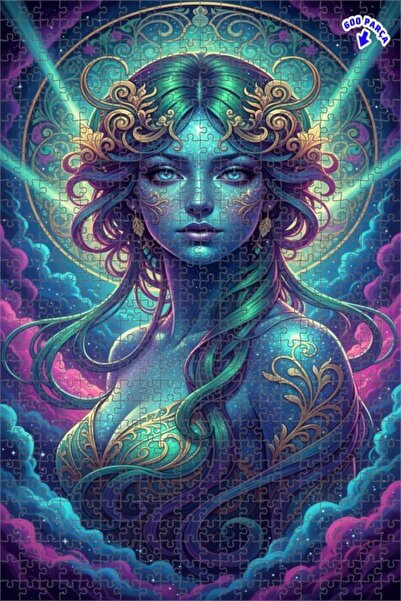 Teona Ahşap لغز خشبي للنساء بمظهر الألوان المائية الكونية 600 قطعة 50×35