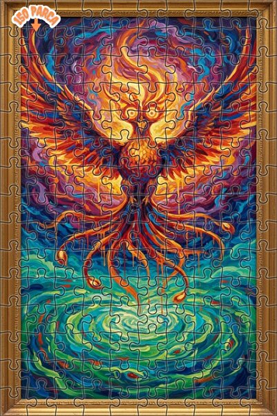 Teona Ahşap Alevin Swan Oil Painting Look Double Layer Framed Wooden Puzzle 1...