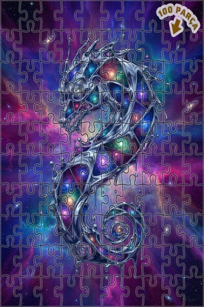 Teona Ahşap لغز خشبي بإطار مزدوج الطبقات بمظهر لوحة زيتية لحصان البحر الفلكي ...