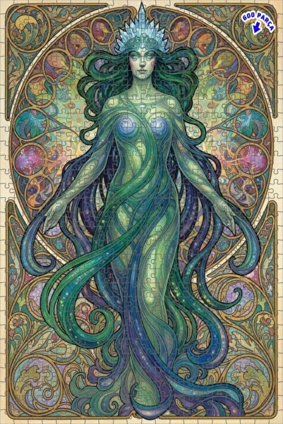 Teona Ahşap لغز خشبي مؤطر بطبقتين بمظهر لوحة زيتية على طراز آرت نوفو، 600 قطع...