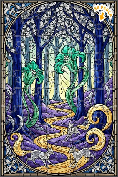 Teona Ahşap لغز خشبي من الغابة السحرية على شكل شلال كريستالي، لغز خشبي بإطار ...