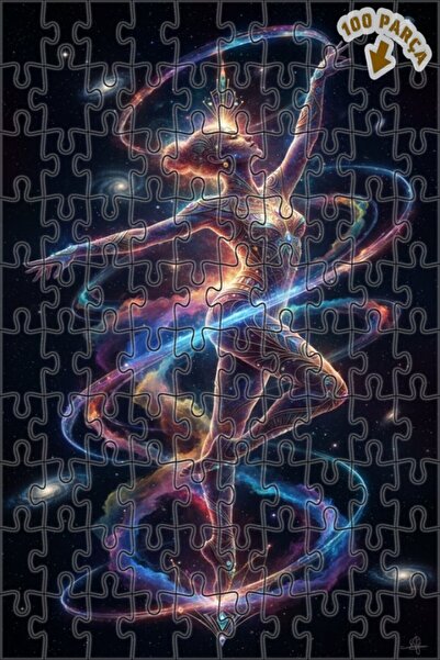 Teona Ahşap لغز خشبي فني رقمي بمظهر راقص الفضاء، لغز خشبي بإطار مزدوج الطبقات...