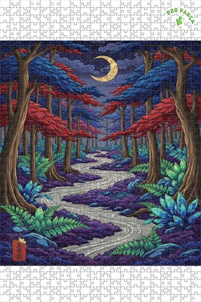 Teona Ahşap لغز خشبي بإطار مزدوج الطبقات من غابة غامضة بإضاءة القمر 800 قطعة ...