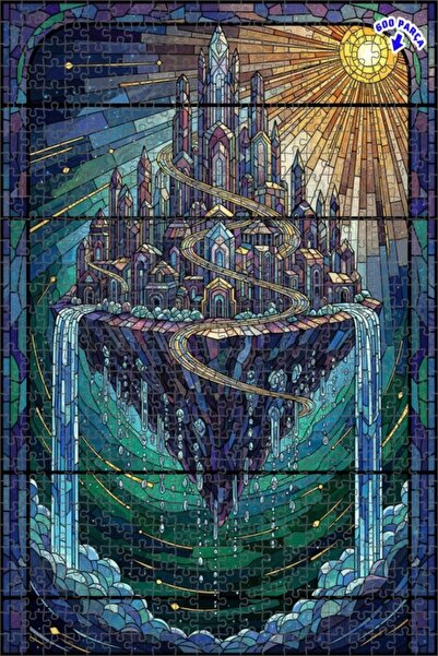 Teona Ahşap لغز خشبي مؤطر بطبقتين بنمط فن الزجاج الملون من مدينة الطائرات وال...