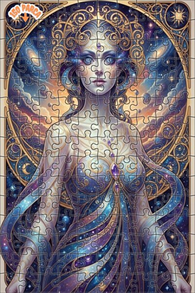 Teona Ahşap لغز فني بمظهر لوحة زيتية لإلهة المجرة 150 قطعة 20×30