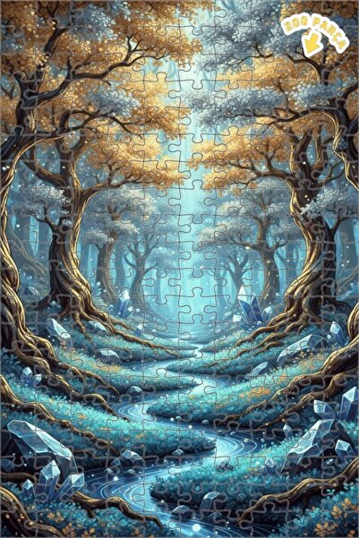 Teona Ahşap لغز خشبي مؤطر بطبقتين من فن الغابة الكريستالية الغامضة 200 قطعة 2...