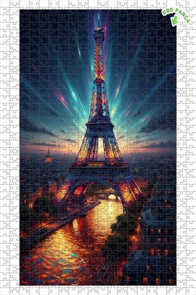 Teona Ahşap لغز خشبي بإطار مزدوج الطبقات ليلة باريس المتألقة 800 قطعة 70x50