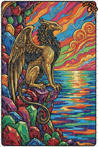 Teona Ahşap لغز خشبي مؤطر بطبقتين من فن الجواهر السحرية جريفين 400 قطعة 35x35