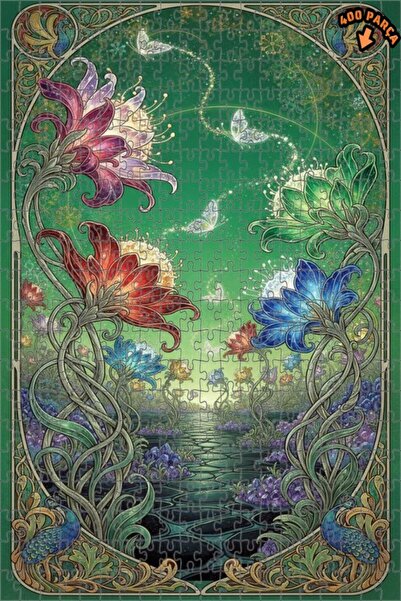 Teona Ahşap لغز خشبي مؤطر مكون من طابقين بتصميم فراشات وطيور الفينيق من ماسال...