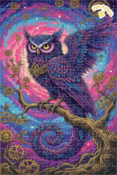 Teona Ahşap لغز خشبي مؤطر بطبقتين من فن السحرة على طراز ستيمبانك 200 قطعة 25×35