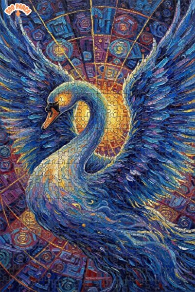 Teona Ahşap لغز خشبي مُشكّل على شكل بجعة بنمط أجنحة خيالية بمظهر لوحة زيتية، ...