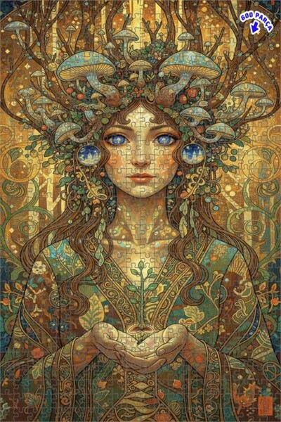 Teona Ahşap لغز فني بمظهر لوحة زيتية لجنية الغابة 600 قطعة 50×35