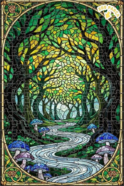 Teona Ahşap لغز خشبي مؤطر بطبقتين بتصميم فن الفسيفساء لجسر الغابة الغامضة 200...