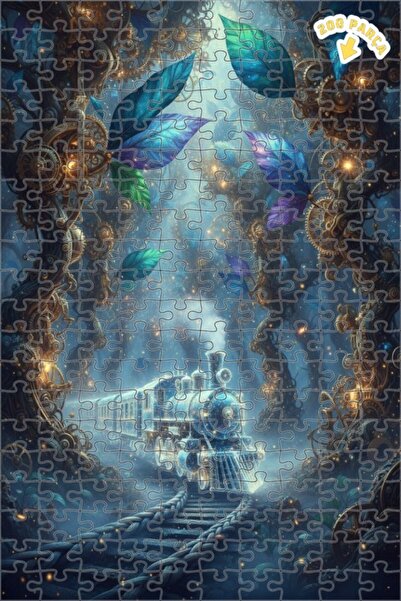 Teona Ahşap لغز خشبي بإطار مزدوج الطبقات على شكل غابة القطار البخاري 200 قطعة...