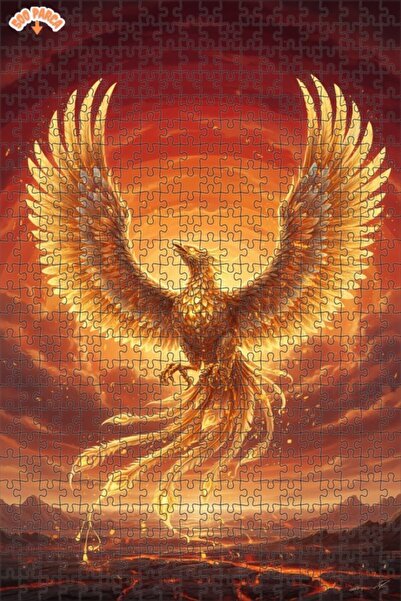 Teona Ahşap لغز خشبي بمظهر لوحة زيتية لطائر الفينيق الغامض 500 قطعة 50×30