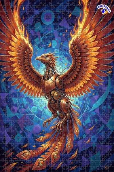 Teona Ahşap Mekanik Anka Kuşu Yağlı Boya Görünümlü Modern Çift katlı Çerçevel...