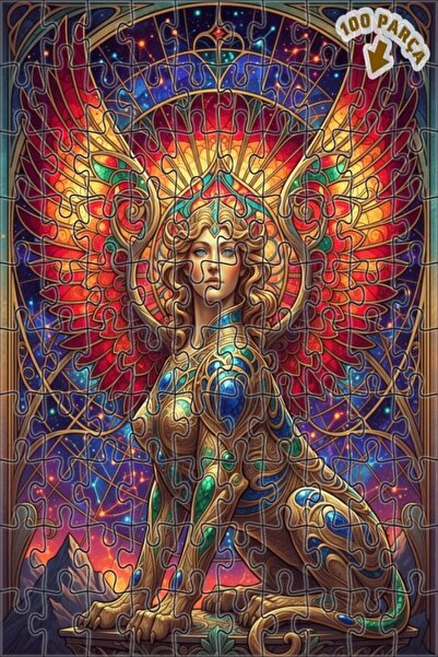 Teona Ahşap لغز خشبي بإطار مزدوج الطبقات من طراز السفنكس السماوي 100 قطعة 25x25