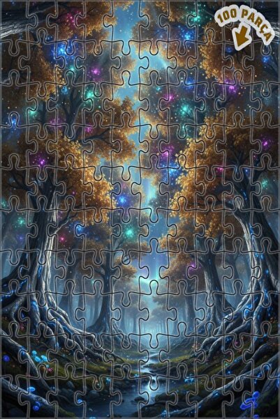 Teona Ahşap لغز خشبي بإطار مزدوج الطبقات بمظهر لوحة زيتية يصور أضواء الغابة ا...