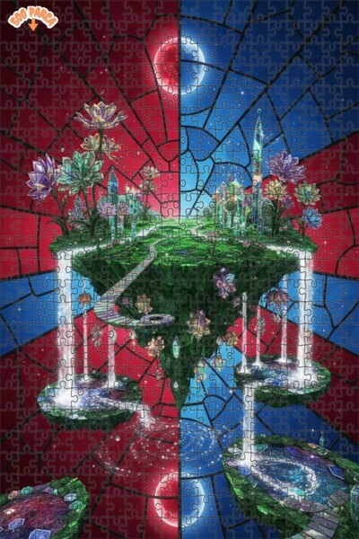 Teona Ahşap لغز فني للجزيرة العائمة الغامضة 500 قطعة 50×30