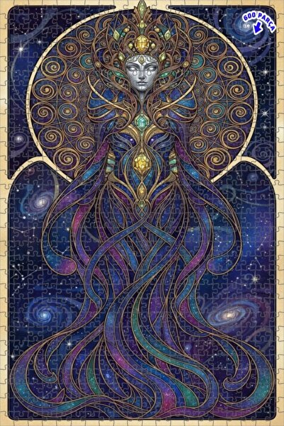 Teona Ahşap لغز خشبي بإطار مزدوج الطبقة مطبوع عليه فن الملكة الكونية 600 قطعة...