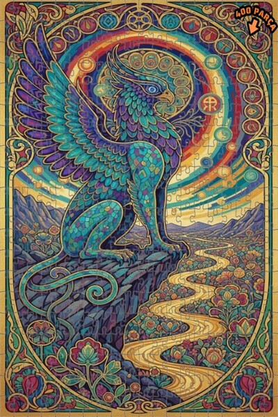 Teona Ahşap لغز خشبي مؤطر بطبقتين بمظهر لوحة زيتية فنية من ميستيك جريفين 400 ...