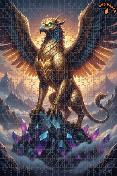 Teona Ahşap كريستال غريفين ذو الريش الذهبي في الجبال 400 قطعة 35×35