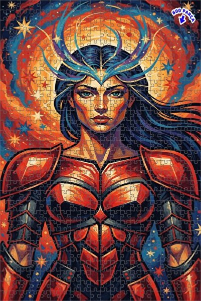 Teona Ahşap لغز خشبي بإطار مزدوج الطبقات بمظهر لوحة زيتية لملكة المحارب الخيا...