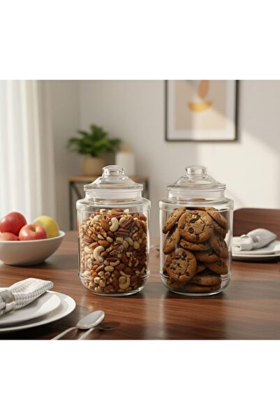 Extra برطمانات تخزين زجاجية فاخرة، علب محكمة الإغلاق سعة 2 لتر مع أغطية، حاوي...