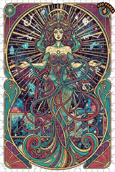 Teona Ahşap لغز خشبي بإطار مزدوج الطبقات من آرت كرومي ستار للنساء، 400 قطعة، ...