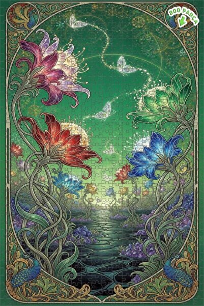 Teona Ahşap لغز خشبي مؤطر بطبقتين مزين بفراشات وطيور الفينيق من ماسالي جاردن،...